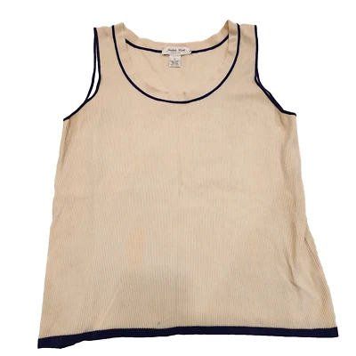 Camiseta sin mangas acanalada Judith Hart Collection para mujer XL mezcla de seda Foto 1 de 4