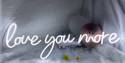 Love You More Vivid LED Letrero de Neón Lámpara Luz Flex Acrílico Personalizado Decoración de Pared Barra Foto 1 de 4