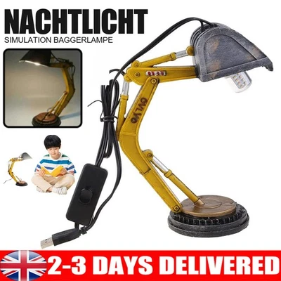 Creative Digger Desk Lamp Excavator Night Light Children Table Reading Xmas Gift - Image 1 of 4