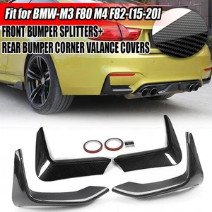 Fits BMW F80 M3 F82 83 M4 2020 F+R Carbon Black Bumper Splitter Lip Spoiler Kit - Picture 1 of 10