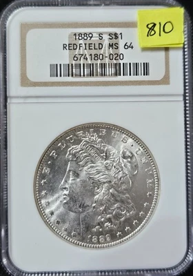 1889-S Morgan Dollar MS-64 REDFIELD NGC VIDEO - Image 1 of 4