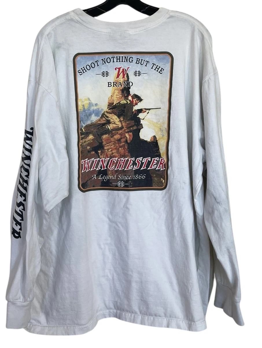 Winchester Official Vintage Legend T-Shirt For Men | Military Green Graphic Tee, Classic Fit, XX-Large