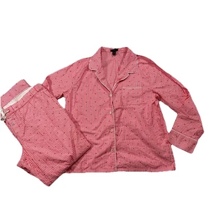 Conjunto de pijama a lunares a rayas rojas de algodón talla XL J8Y para mujer - Imagen 1 de 6