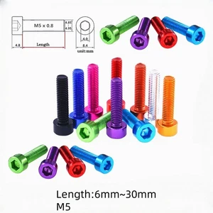 M5 Aluminium Zylinderschrauben Innensechskant Innensechskant eloxiert - 10 bunt - Bild 1 von 3