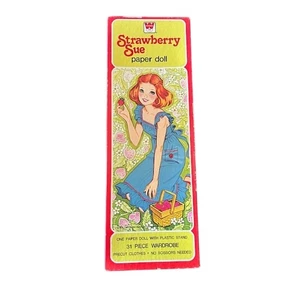 Bambola di carta Fragola Sue vintage anni 80 set 40+ pezzi pretagliata con abiti retrò - Foto 1 di 6