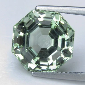 Preciosa gema de 12,3 mm de amatista verde natural (prasiolita) forma octogonal de 8,53 quilates - Imagen 1 de 3