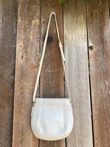 Vintage Coach 9990 Small Frame Top Crossbody Bag Purse White Leather USA Made - Picture 1 of 13