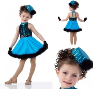 All Grown Up Child Medium Neu Tanzkostüm Jazz Stepp Ballettkleid mit Mütze & Handschuhen - Bild 1 von 6