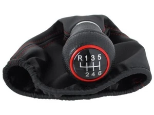 Schaltknauf Rot für Seat Arosa Cordoba Ibiza Leon 1M Toledo Gummizug 6-Gang - Bild 1 von 2