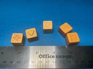 SET OF 5 BAKELITE  POKER DICE    BP-1 - Picture 1 of 12