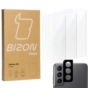 Gehärtetes Glas Bizon Glass Clear - 3 Stück + Kameraschutz für Galaxy S21 5G - Zdjęcie 1 z 6