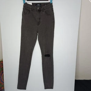 Cotton On High Rise Skinny Jeans Womens Size 8 L30 Black Distressed Denim - Picture 1 of 12