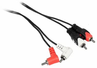 Rockville RCDR3R 3' Dual Mono Right Angle RCA to Straight RCA Cable 100% Copper - Image 1 of 2