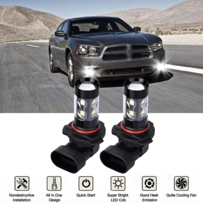 For Dodge Charger 2006 2007 2008 2009 LED Headlight Fog Lights Bulbs 2x - Image 1 of 4