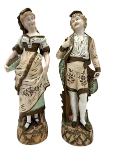15,5 Zoll Vintage Porzellan Figur Skulptur Kunst Statue Wohndeko Set - Bild 1 von 9