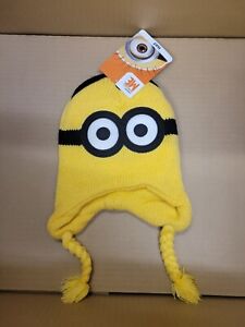 DESPICABLE MINIONS ME2 YELLOW REVERSIBLE BEANIE HAT 100% ORIGINAL 2 FACES NEW