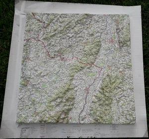Russian Soviet Military Topographic Map 3D PLASTIC - sheet LUXEMBOURG 1:500 000 - Picture 1 of 5