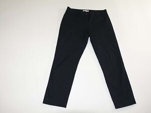CAbi Women's Cropped Pants Size 6 Black Flat Front 25" Inseam Mid Rise Style 413
