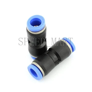 2 X Pneumatic Air 2 Way Quick Fittings Straight Push In Connector 10mm Tube Hose - Picture 1 of 3
