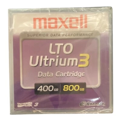 🗃️ Cartucho de cinta de datos Maxell LTO Ultrium 3 - 400 GB/800 GB - Nuevo sellado ✅ Foto 1 de 2