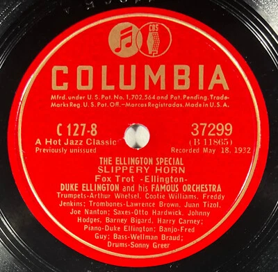 Duke Ellington : Cloudsn in my heart / Slippery horn 78 rpm COLUMBIA 37299 JAZZ - Photo 1/4