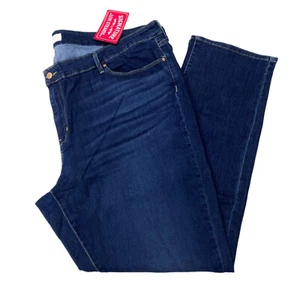 Signature Levi Strauss Womens Size 28L Mid Rise Straight Jeans Dark Blue - Picture 1 of 14