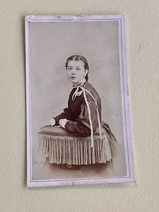 1866 CDV Photograph Young Woman B. F. Powelson New York  with Tax Stamp Cancel - Picture 1 of 5