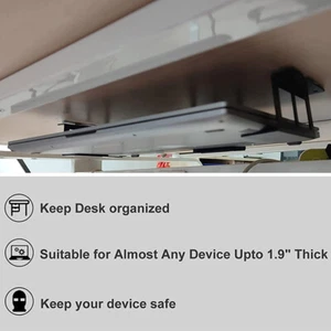 4.8-6.8cm Under Desk Laptop Holder Mount Bracket With Screws For Macbook Sto _yi - Afbeelding 1 van 14