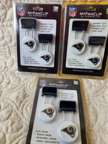 RAMS NFL My Fan Clips. Great for chips, money, business cards etc. 3 packs of 2 Cover