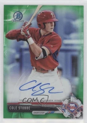 2017 Bowman Chrome Prospect Auto Green Refractor /99 Cole Stobbe #CPA-CS Auto - Image 1 of 2