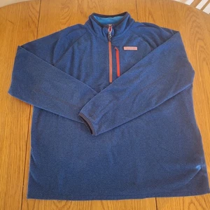Vineyard Vines Herren X-Large Blue Mountain Pullover Fleece mit rosa Viertelreißverschluss - Bild 1 von 6