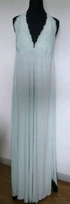 Soft Surroundings Maxi Long Lace Front & Back Nightgown Dress Mint Green Medium - Image 1 of 4