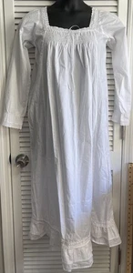 Camisón de manga larga de algodón blanco victoriano The 1 For U Martha XS Cottagecore  - Imagen 1 de 6