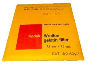Kodak Wratten Gelatin Filter 96 75mm X75mm N.D. 0.90 3c - Picture 1 of 2