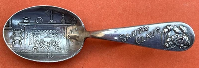 CUCHARA BEBÉ RARA SANTA CLAUS NAVIDAD PLATA ESTERLINA CUCHARA DE RECUERDO DE WATSON Foto 1 de 4
