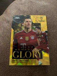 2021-22 UEFA Topps Chrome Robert Lewandowski Gold Lava Chasing Glory SSP #CG-4 - Picture 1 of 3