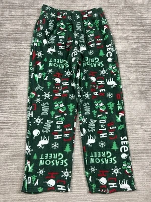 Fruit of the Loom 睡衣裤男式中号绿色抓绒圣诞拉裤 — 第 1/4 张图片