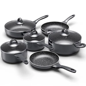Induction Cookware Pots and Pans Set 10 Piece, Dishwasher Safe Nonstick Cooki... - Picture 1 of 9