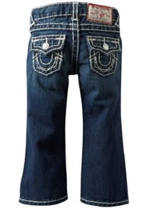 $150 NUEVOS True Religion Jeans Niños Niños Billy Super-T Natural Oscuro Bota Corte EE. UU. 2-3 - Imagen 1 de 7
