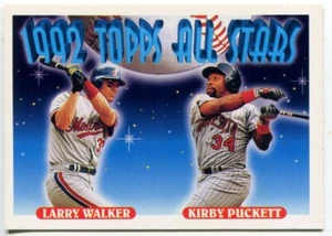 1993 Topps #406 All-Star Outfielders - Kirby Puckett & Larry Walker - Picture 1 of 2