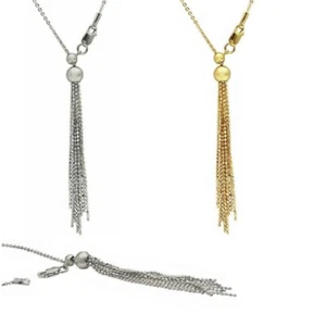 24 " Argento Sterling Regolabile Multi Filo Perline Goccia Catenina - Foto 1 di 6