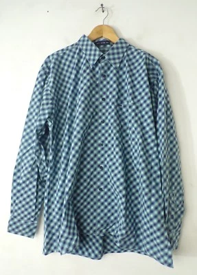 Camisa ALLEN SOLLY Para Hombres Azul Rojo y Blanco A Cuadros Botón Delantero Manga Larga Talla XL Foto 1 de 4