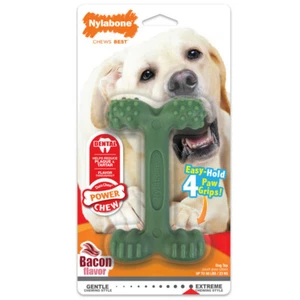 Nylabone Power Chew Easy-Hold Dog Dental Chew Toy Bacon, Large/Giant - Picture 1 of 7