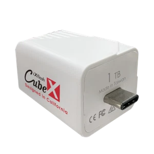 iXflash Cube 1 To iPhone iPad sauvegarde automatique stockage de photos clé MFi USB-C - Photo 1/7