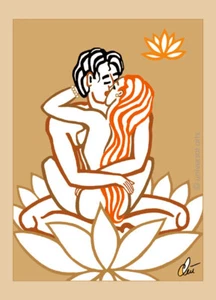JACQUELINE DITT - Lotus Flower Love - Ess BF ltd.sign.Druck Grafik ger.13x18 cm - Bild 1 von 3
