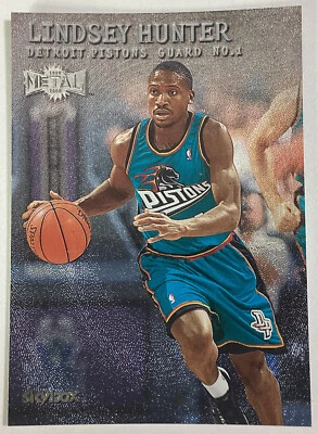 Tarjeta de metal Lindsey Hunter Skybox 1999-2000 NBA Detroit Pistons Foto 1 de 4