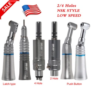 NSK Type Dental Slow Low Speed Contra Angle/ Straight/ Air Motor 2H/4H Handpiece - Picture 1 of 29
