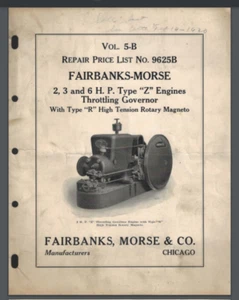 Fairbanks Morse 2, 3, and 6 HP "Z" Engines Part list for R Hi Tension Mag 11 pgs - Picture 1 of 1