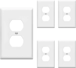 Mid-Size Duplex Receptacle Outlet Wall Plate, Electrical Outlet Covers Plates, M - Picture 1 of 7