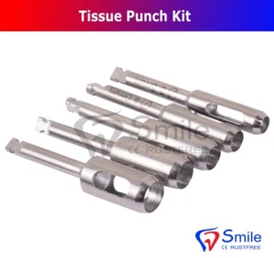 Dental Implant Tissue Punch Kit 5pcs Set Surgical Surgery Stainless Smile Dental - Picture 1 of 2